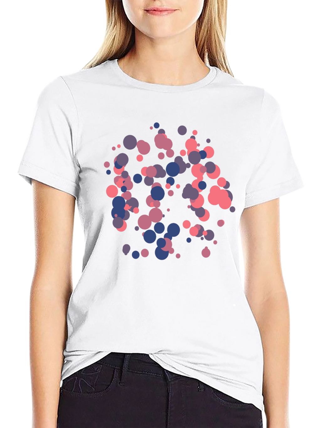 Abstract Dot Pattern Black T-Shirt