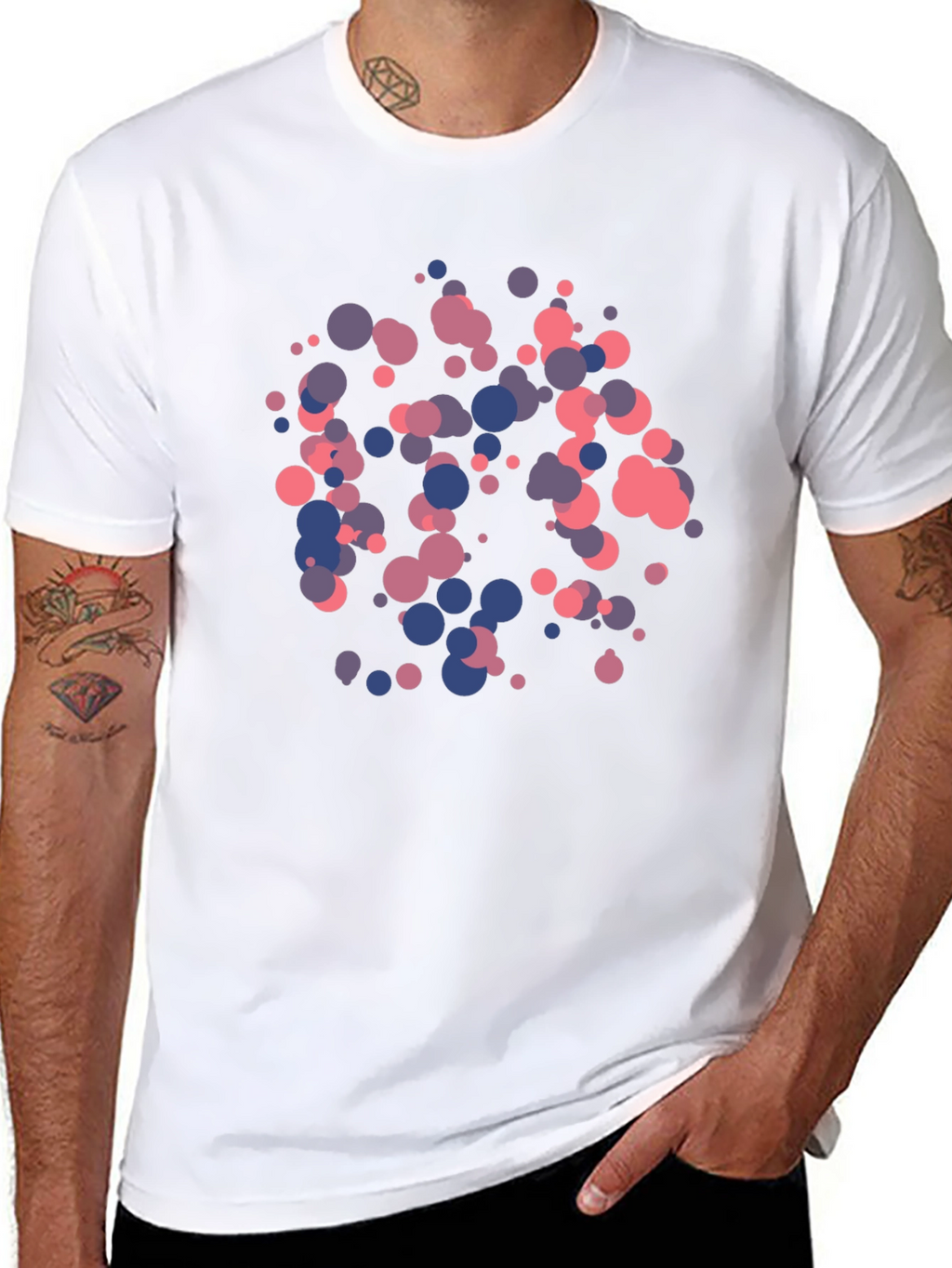 Abstract Dot Pattern Black T-Shirt