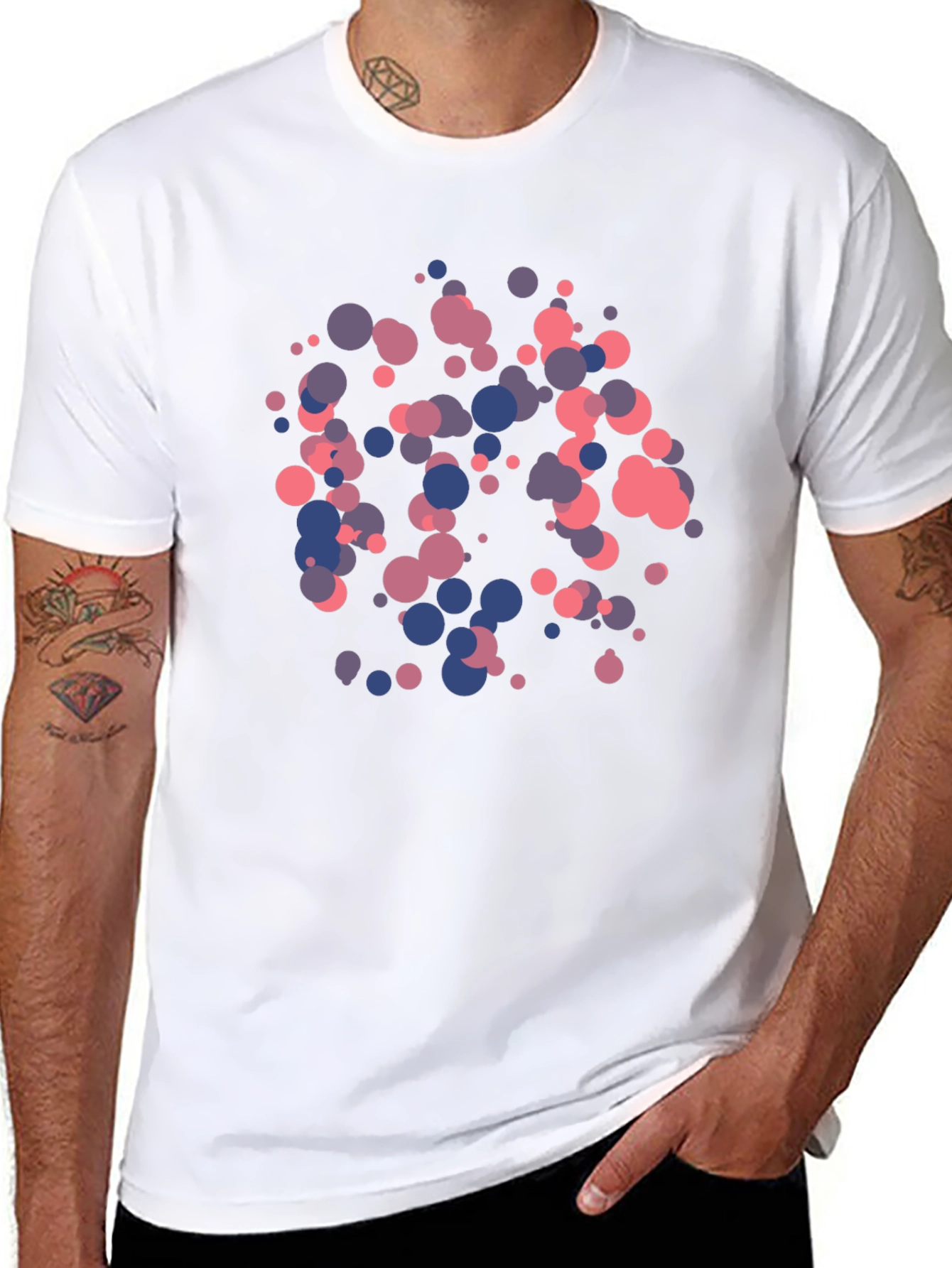 Abstract Dot Pattern Black T-Shirt