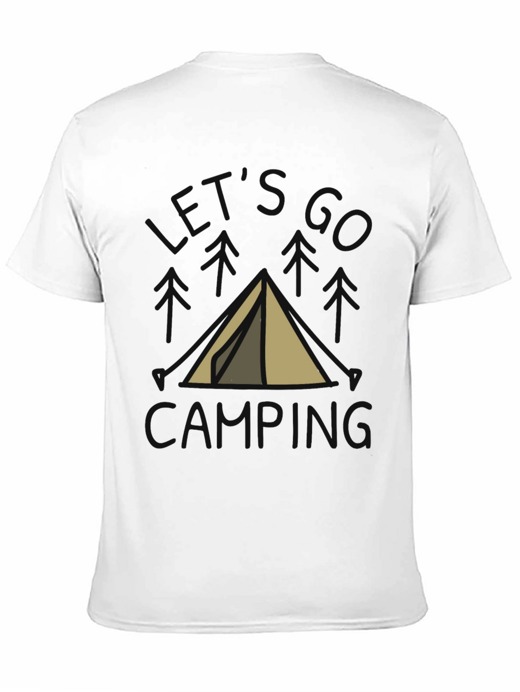 Lets Go Camping T-Shirt Black Cotton Tent Design