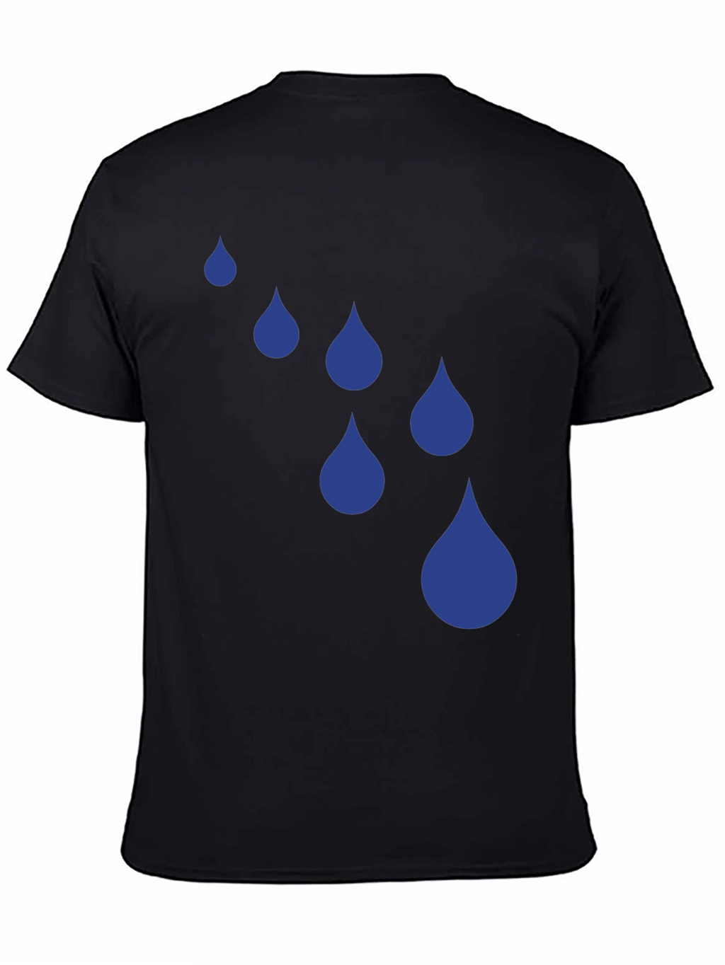 Raindrop Graphic Tee - Black Cotton Blend T-Shirt