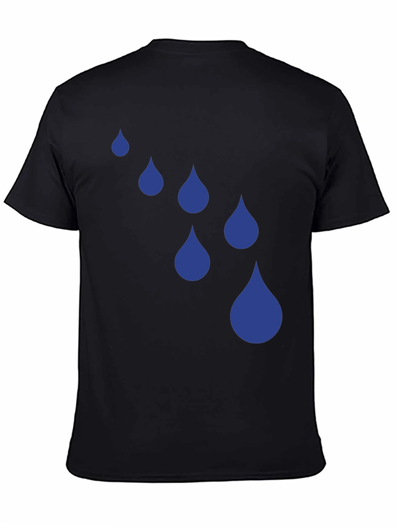 Raindrop Graphic Tee - Black Cotton Blend T-Shirt