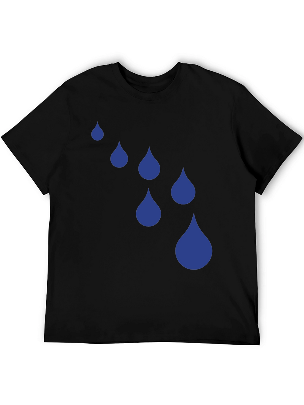 Raindrop Graphic Tee - Black Cotton Blend T-Shirt