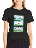 Funny Cloud Comic Black T-Shirt