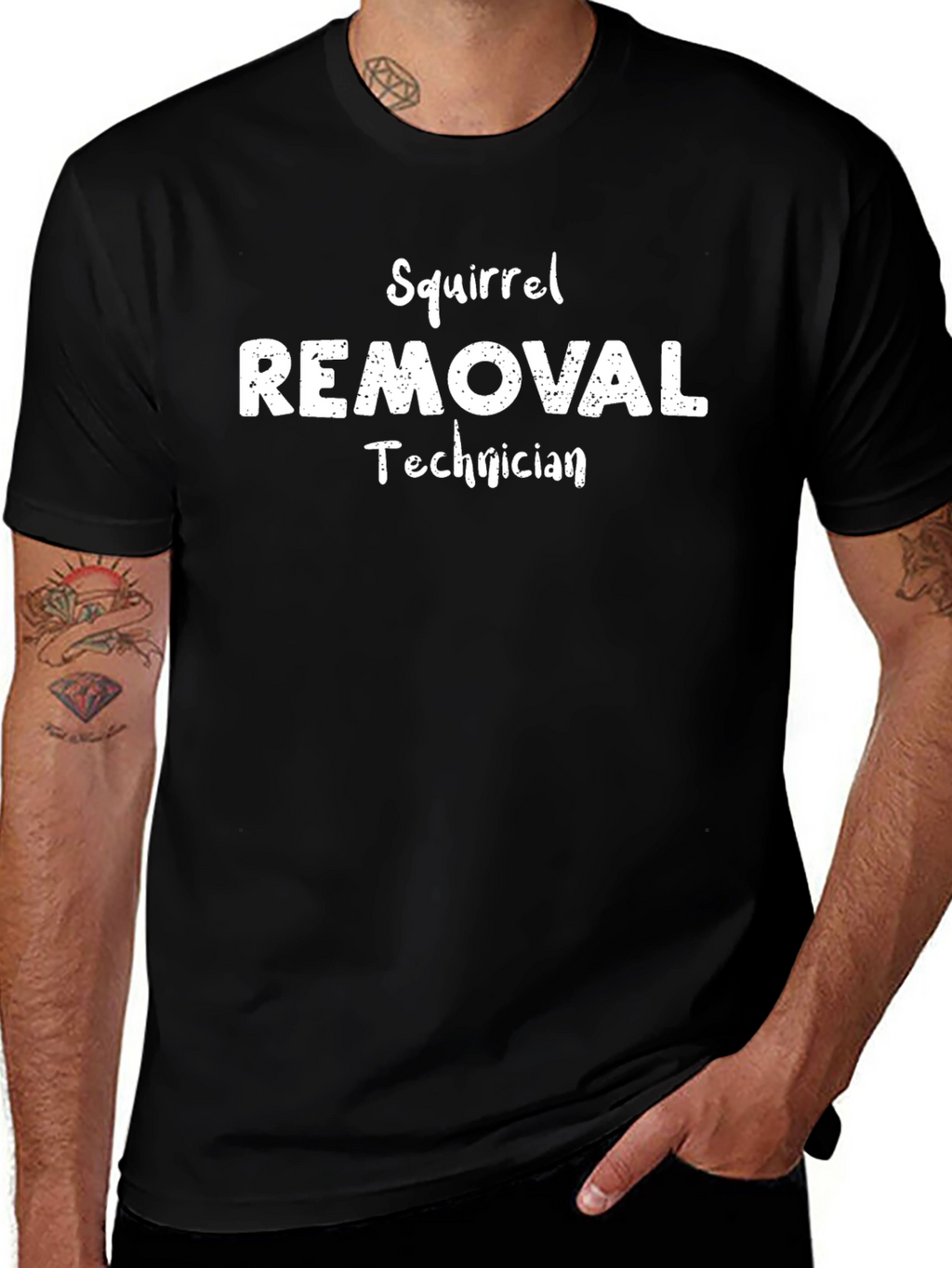 Squirrel Removal Technician Black T-Shirt