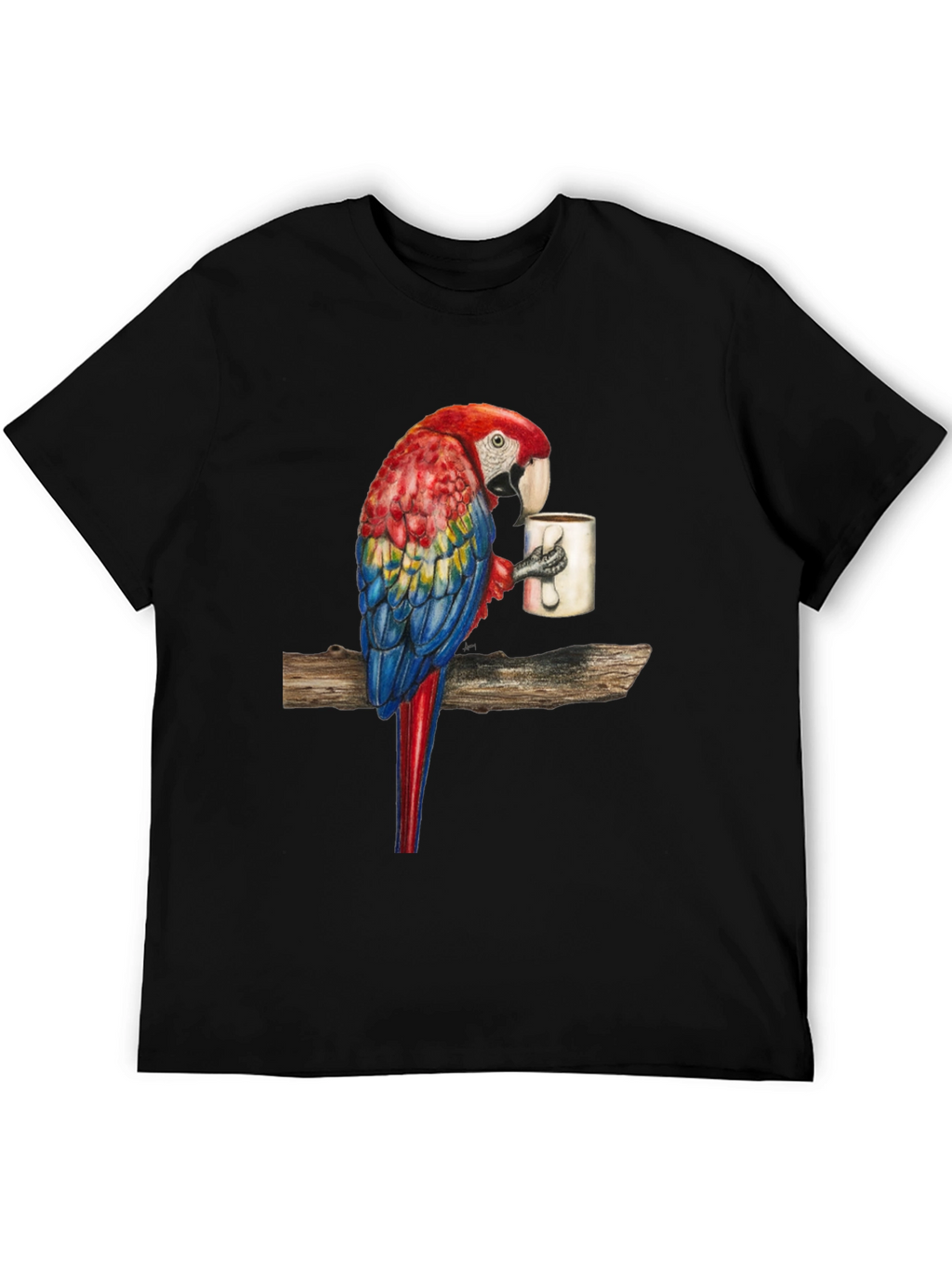 Parrot Sipping Coffee T-Shirt