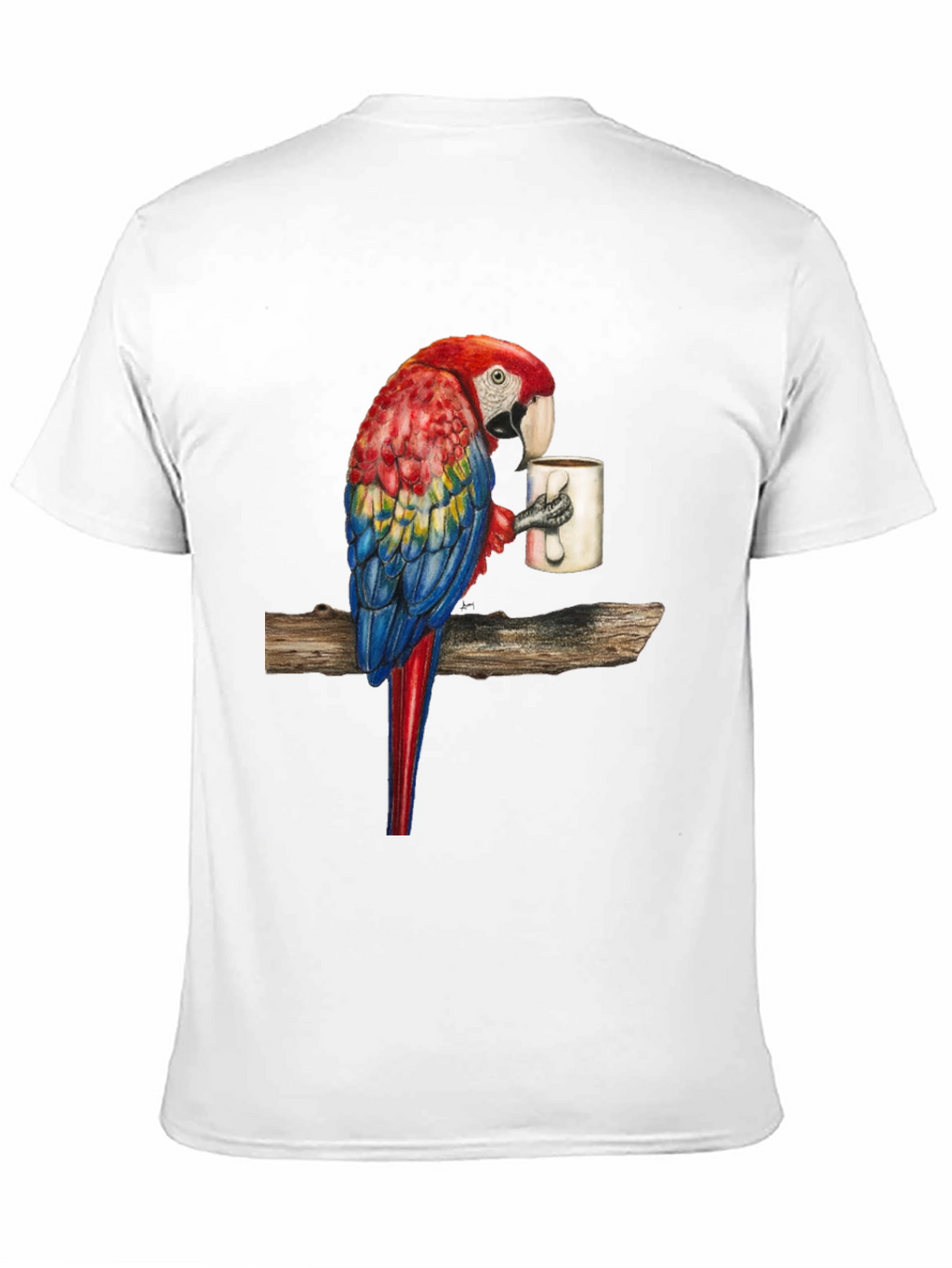 Parrot Sipping Coffee T-Shirt