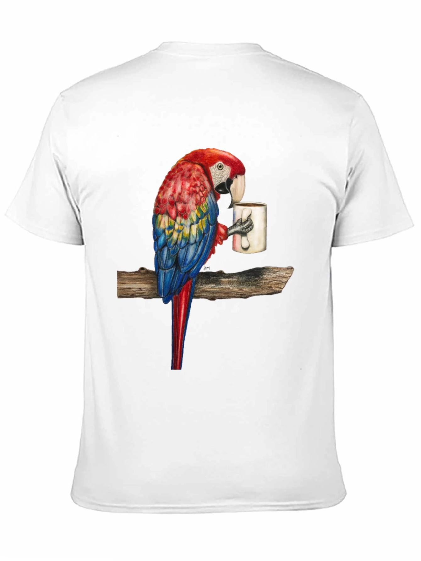 Parrot Sipping Coffee T-Shirt