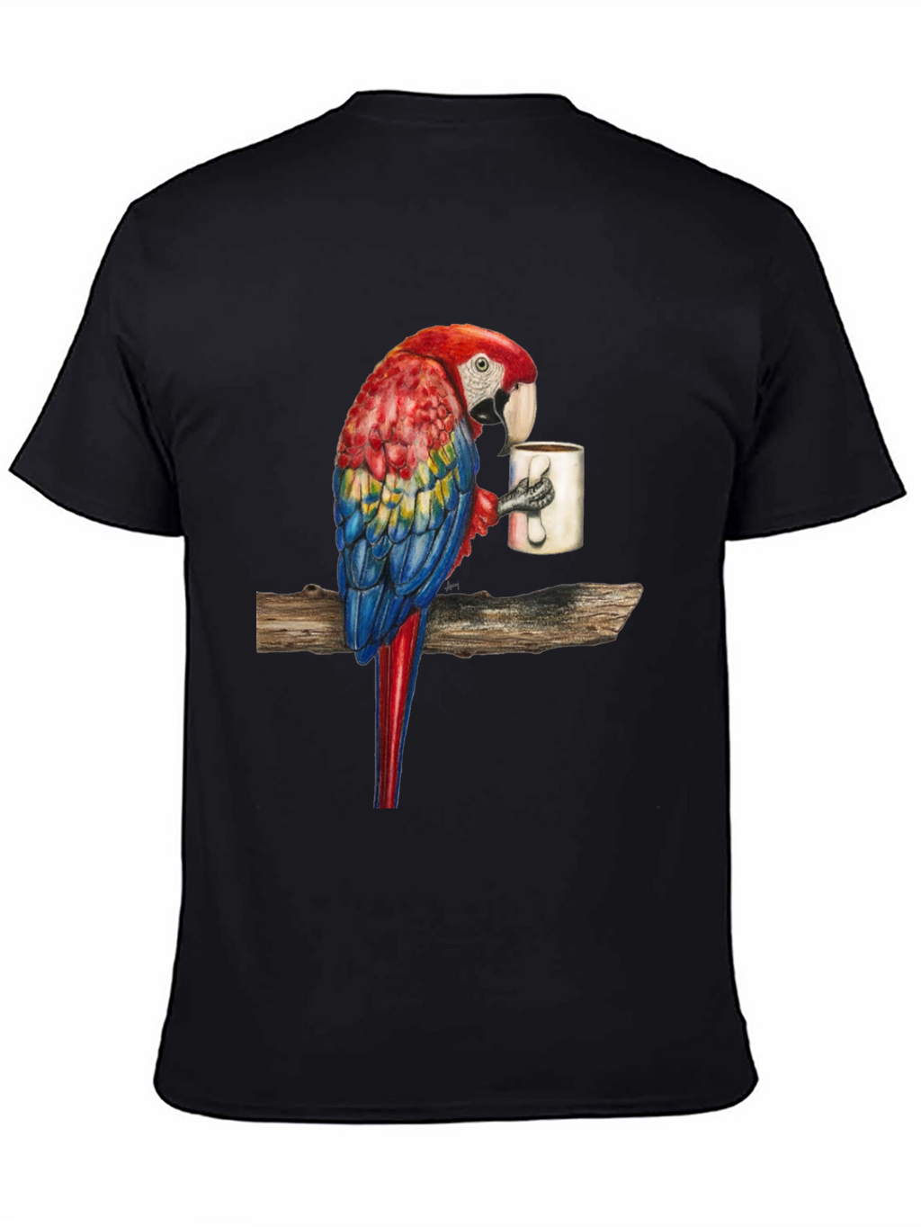 Parrot Sipping Coffee T-Shirt