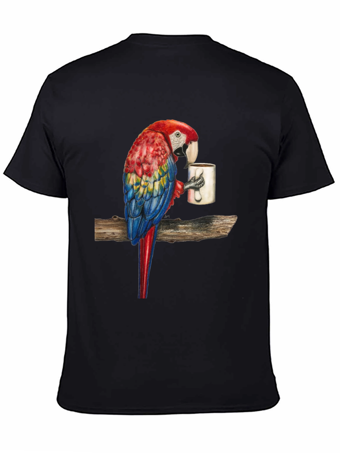 Parrot Sipping Coffee T-Shirt