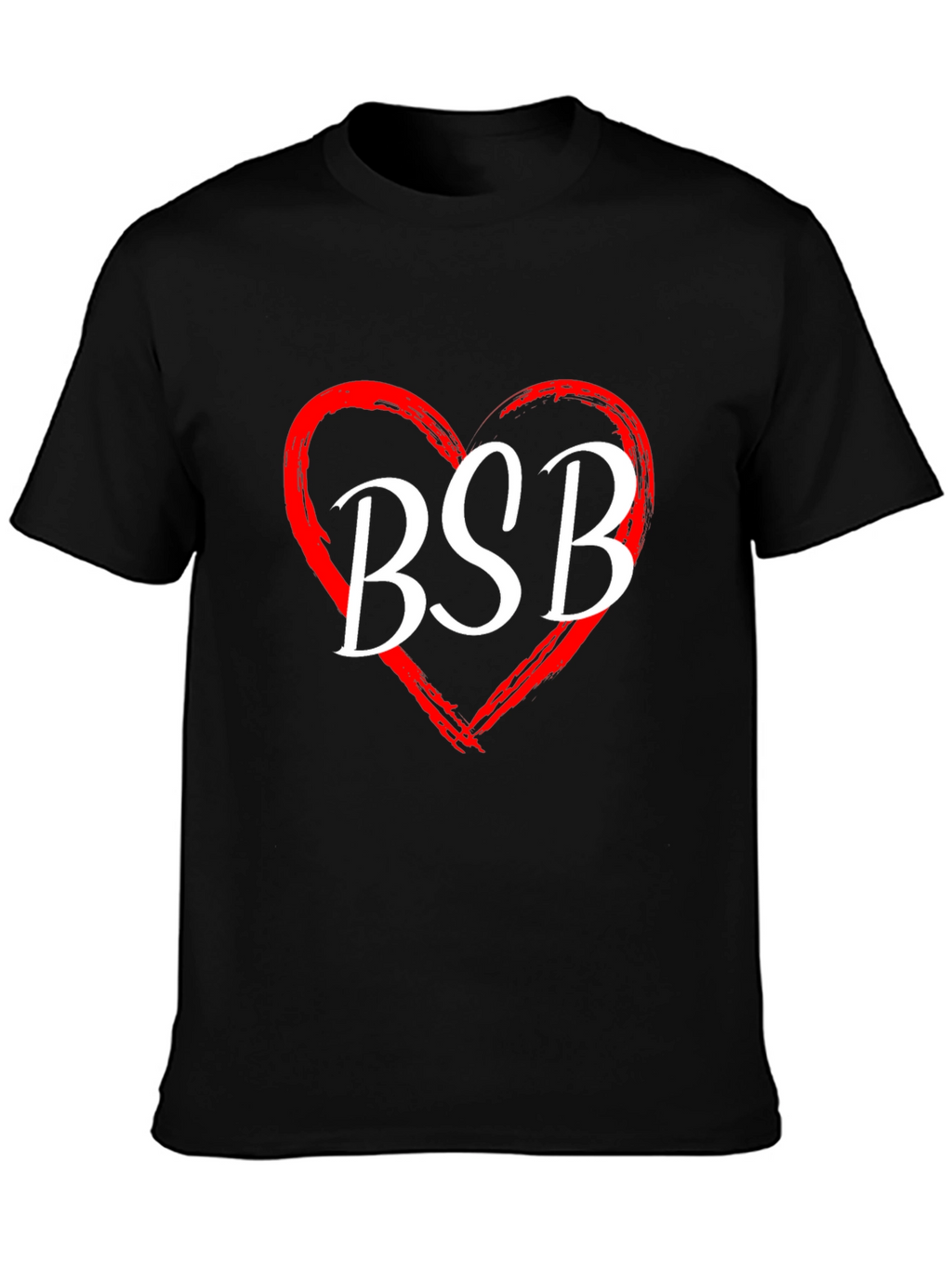 BSB Heart Graphic Tee - Black Cotton T-Shirt