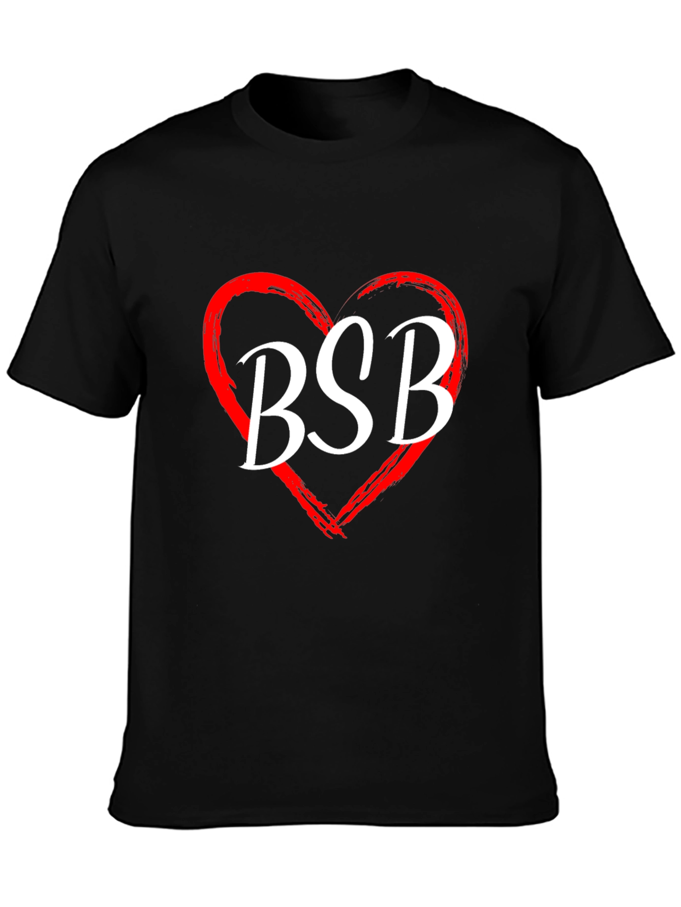 BSB Heart Graphic Tee - Black Cotton T-Shirt
