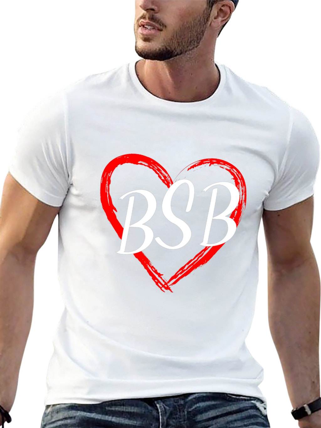 BSB Heart Graphic Tee - Black Cotton T-Shirt