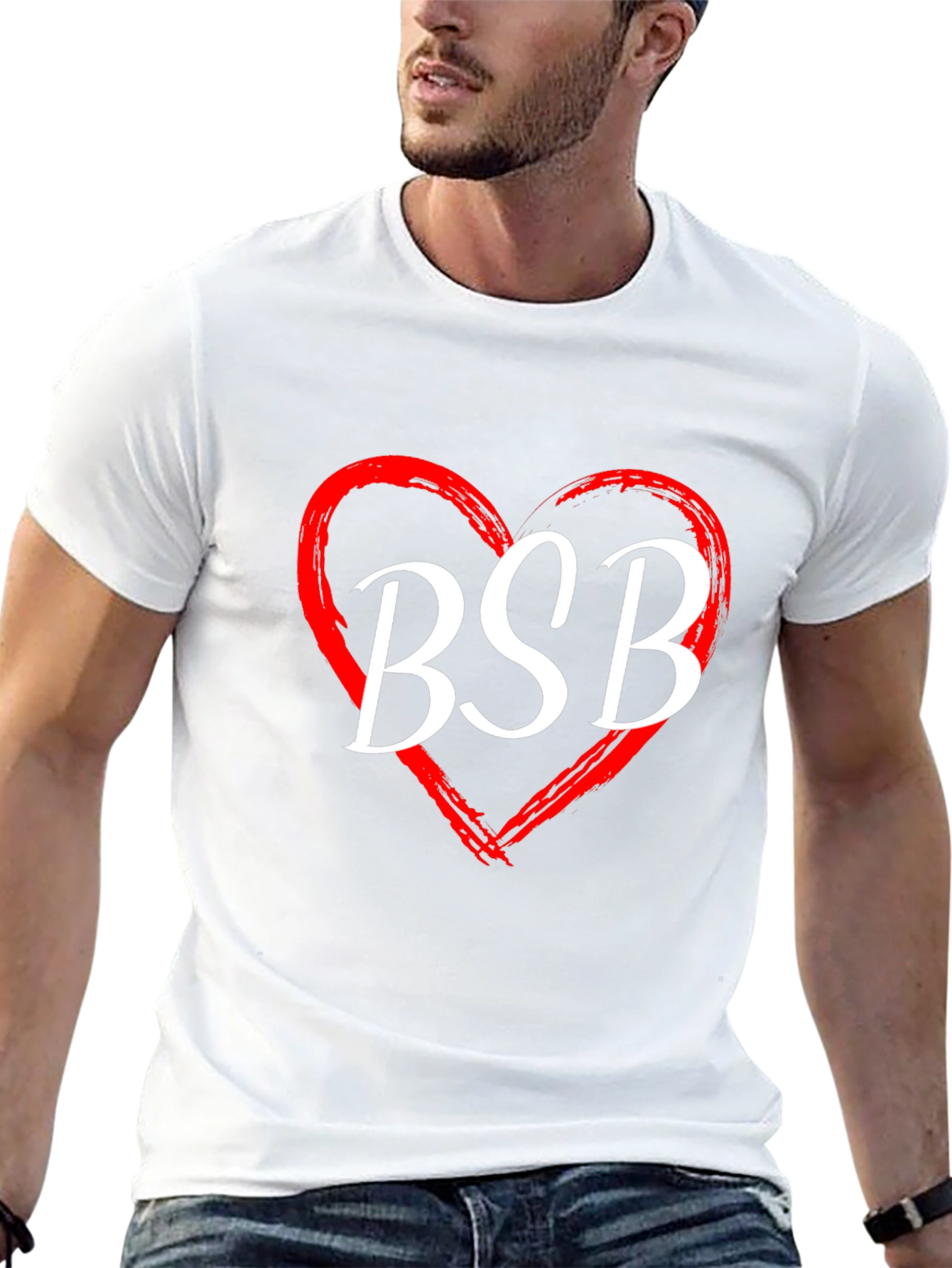 BSB Heart Graphic Tee - Black Cotton T-Shirt