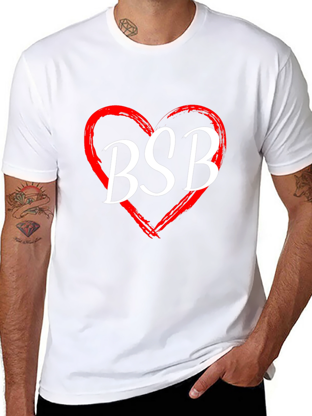 BSB Heart Graphic Tee - Black Cotton T-Shirt