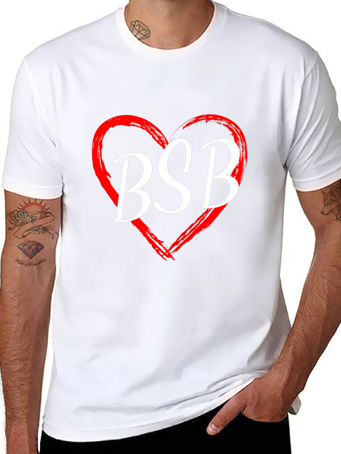 BSB Heart Graphic Tee - Black Cotton T-Shirt