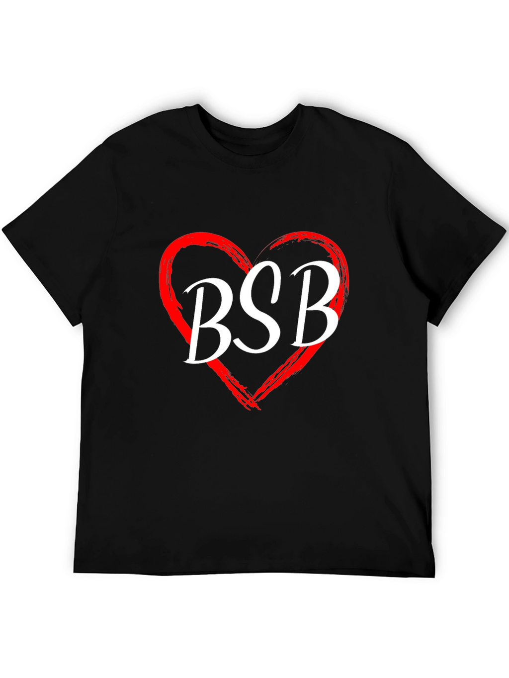 BSB Heart Graphic Tee - Black Cotton T-Shirt
