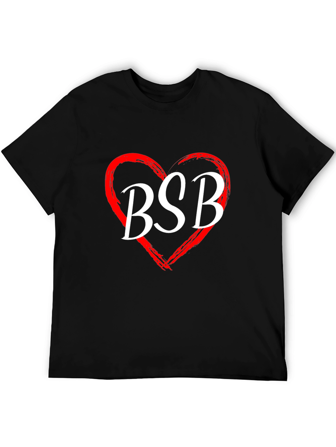BSB Heart Graphic Tee - Black Cotton T-Shirt