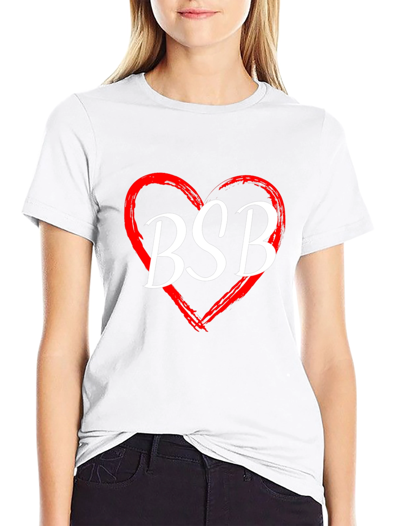 BSB Heart Graphic Tee - Black Cotton T-Shirt