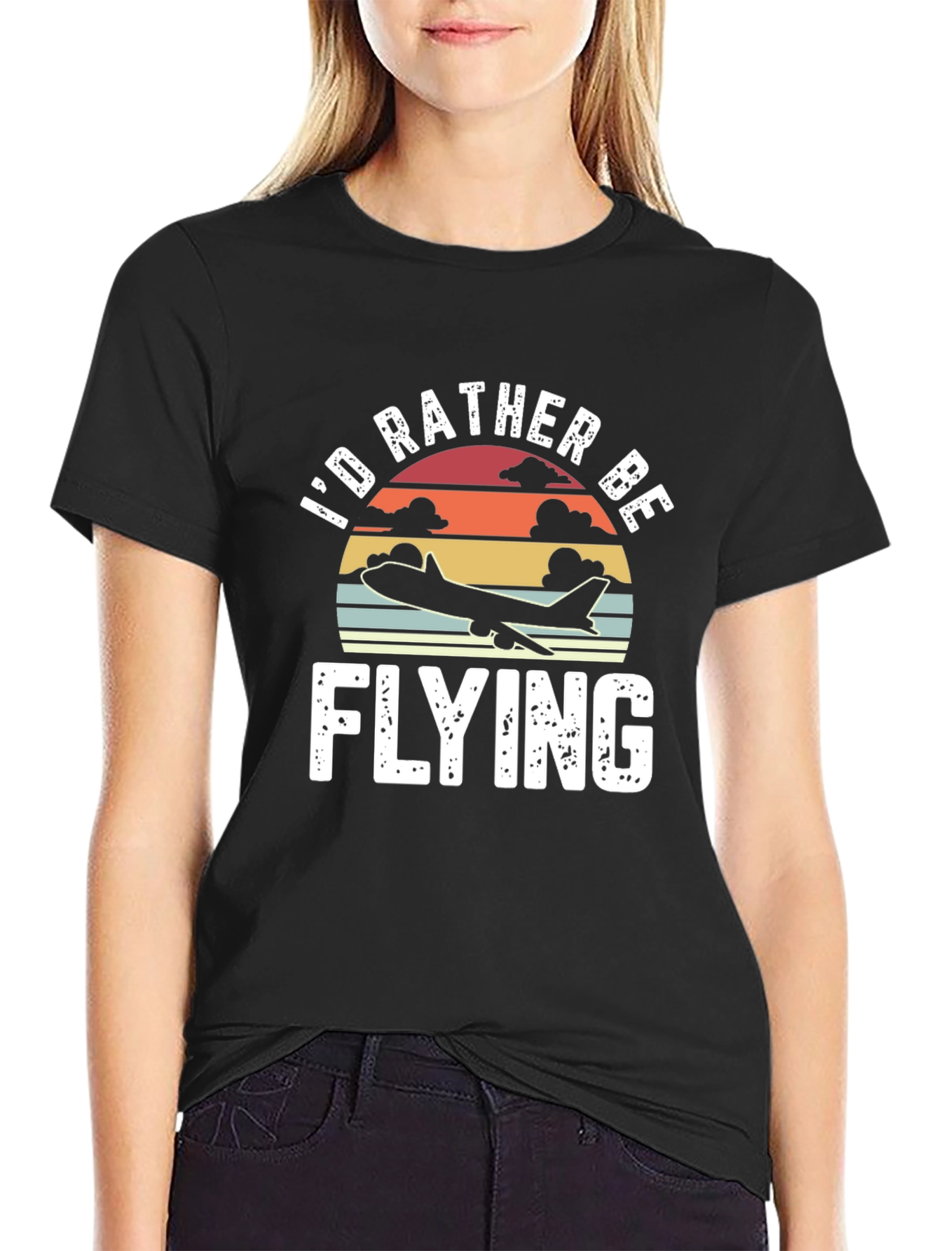 Id Rather Be Flying Retro T-Shirt - Pilot Aviation Gift