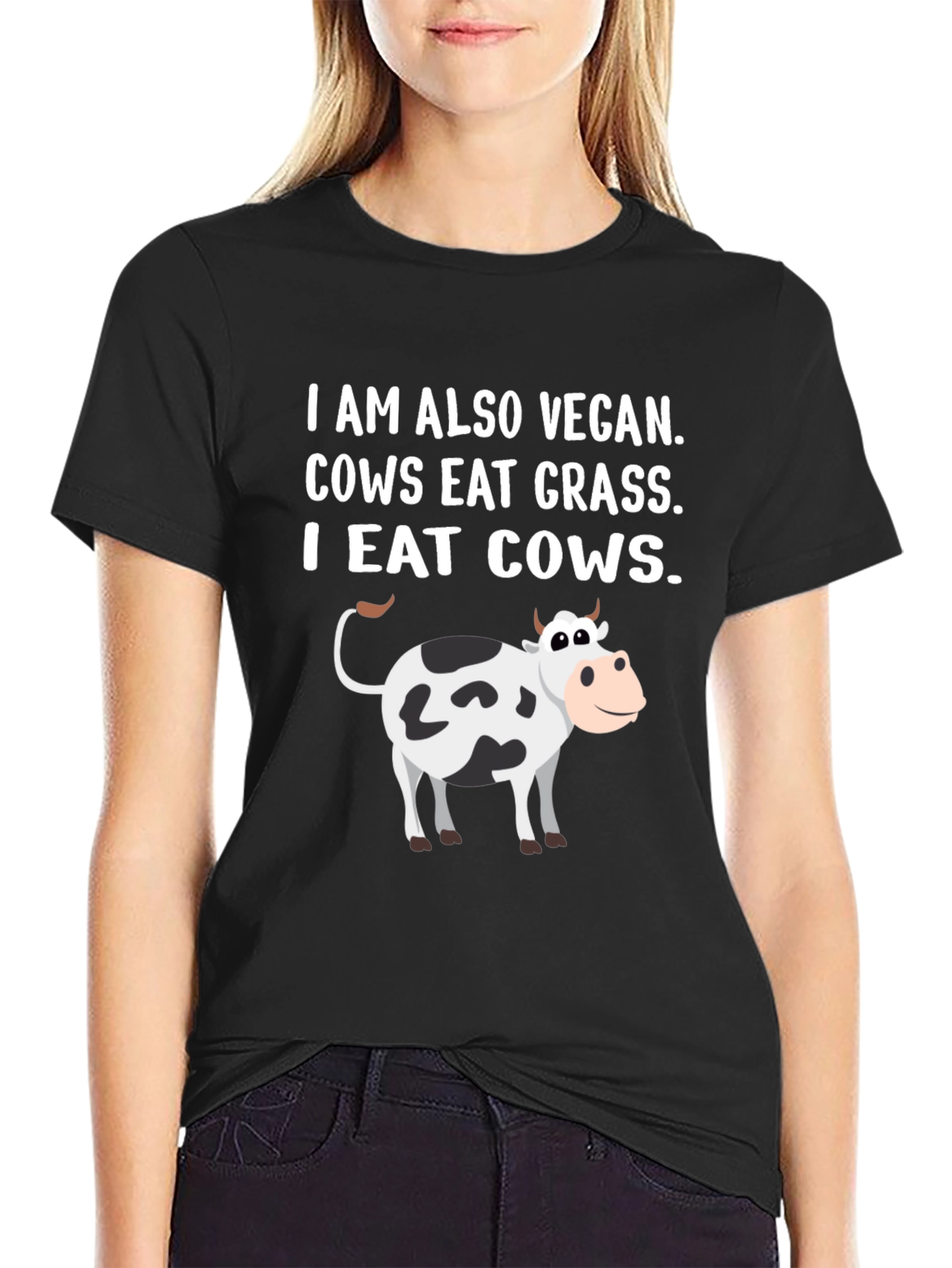 Vegan I Eat Cows T-Shirt Funny Meat Eater Tee