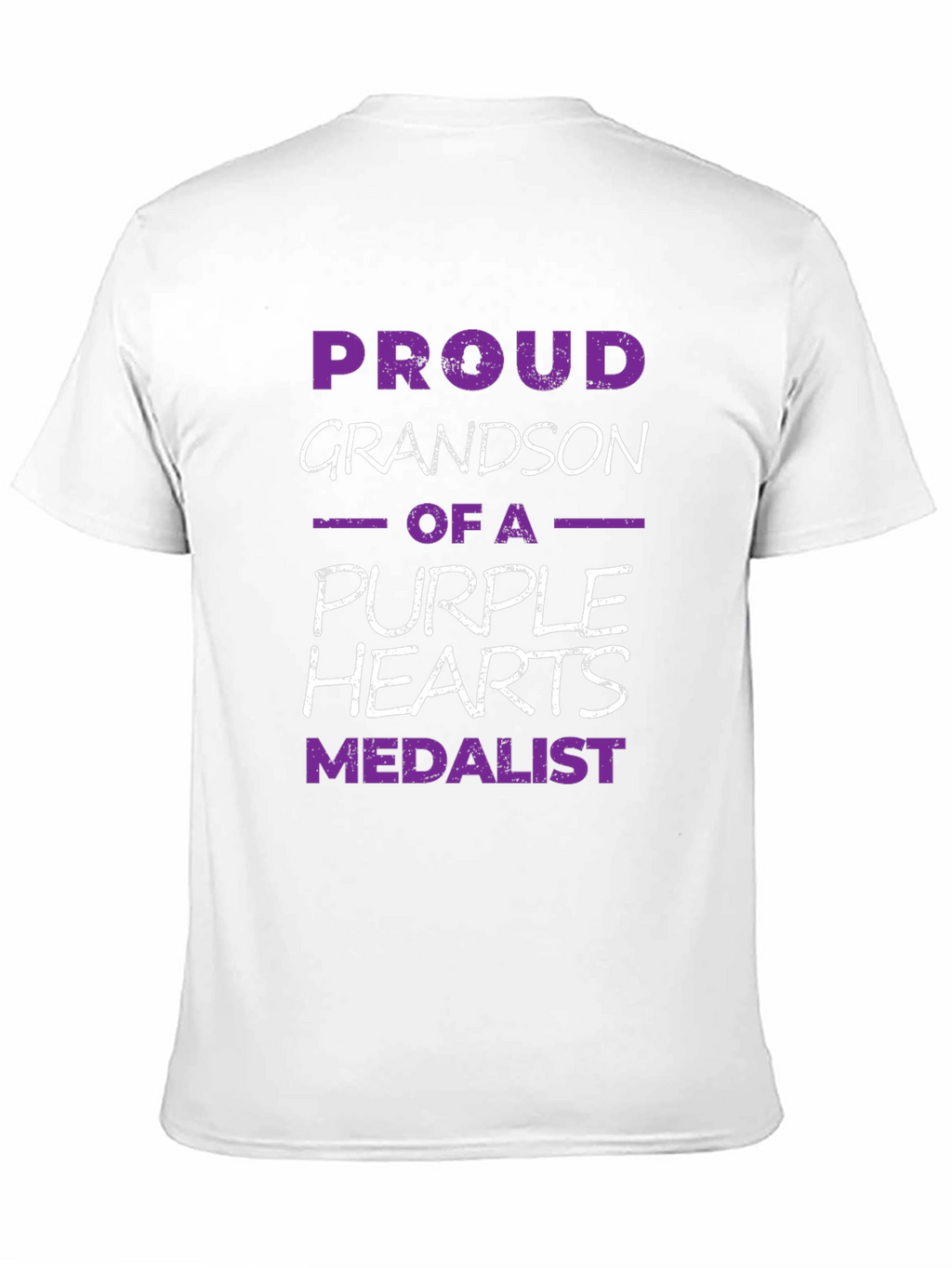 Proud Grandson Purple Hearts Medalist Black T-Shirt