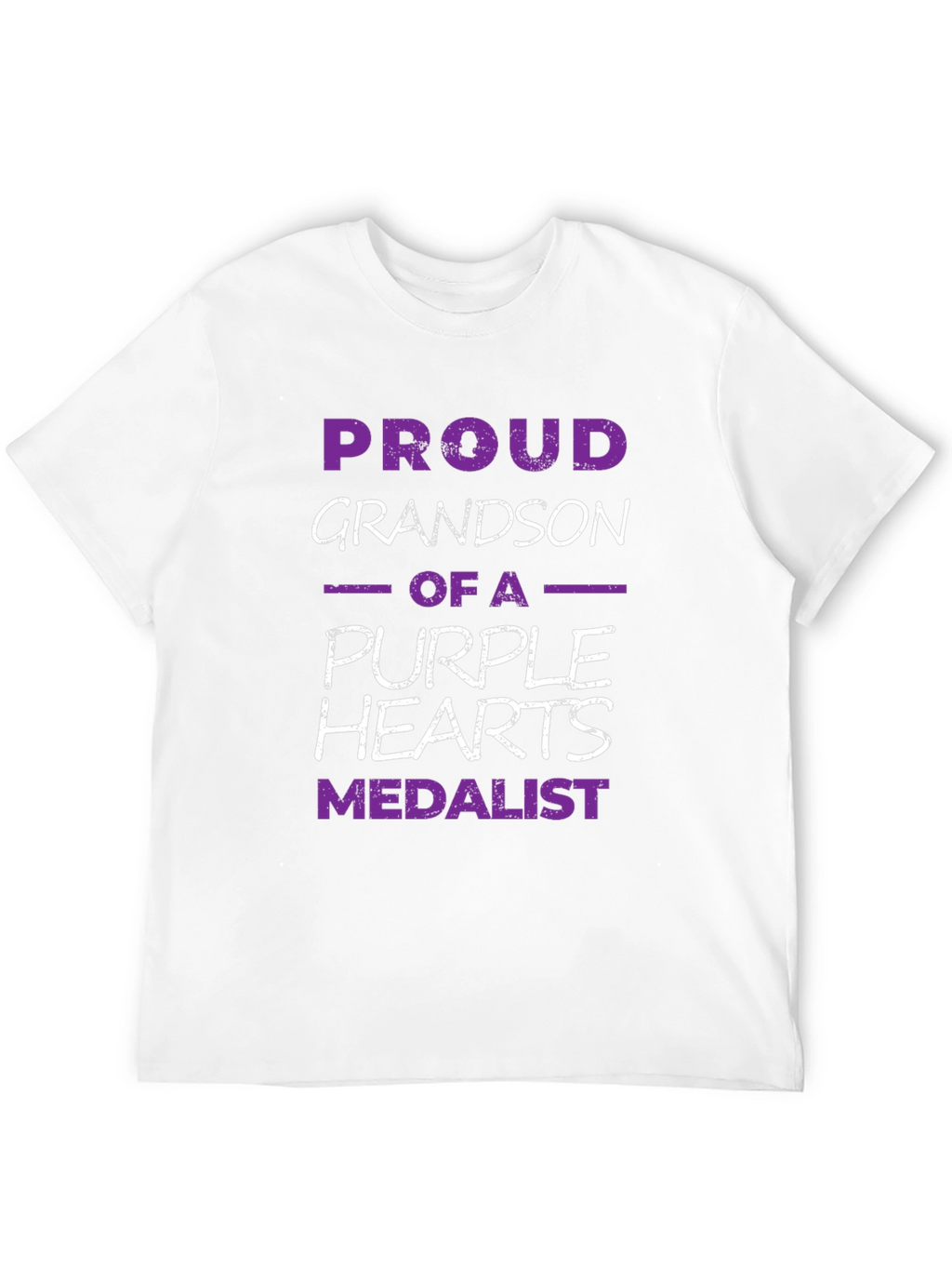 Proud Grandson Purple Hearts Medalist Black T-Shirt