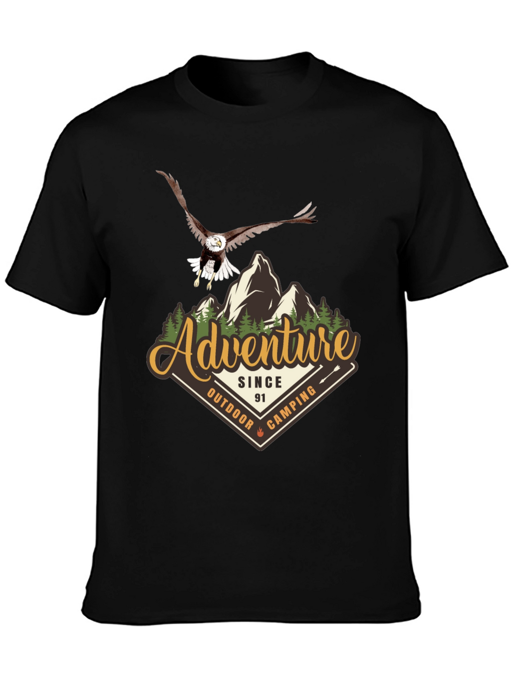 Adventure Camping Eagle Graphic T-Shirt