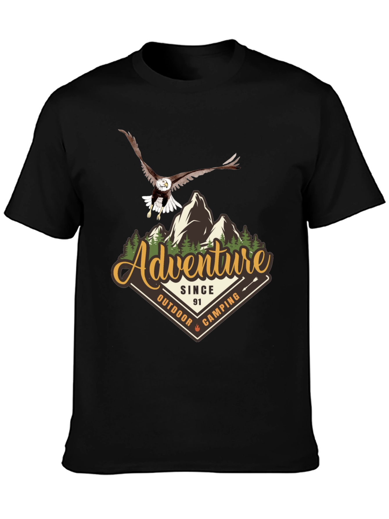 Adventure Camping Eagle Graphic T-Shirt