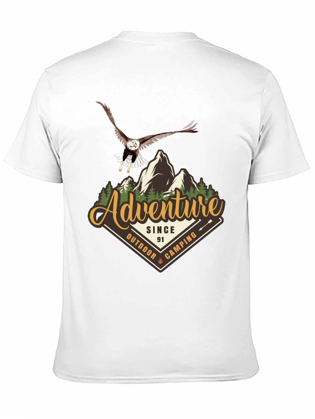 Adventure Camping Eagle Graphic T-Shirt