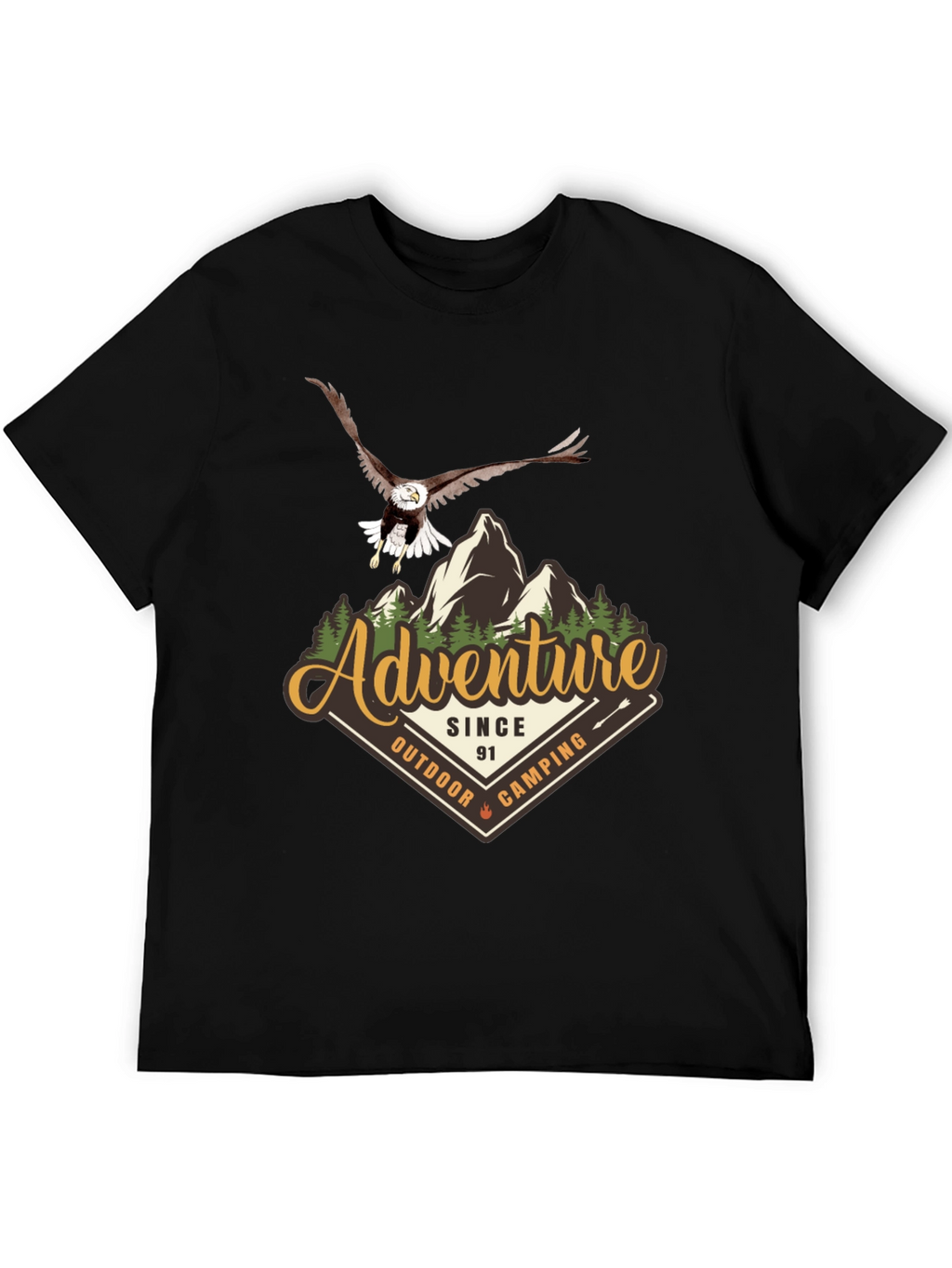 Adventure Camping Eagle Graphic T-Shirt