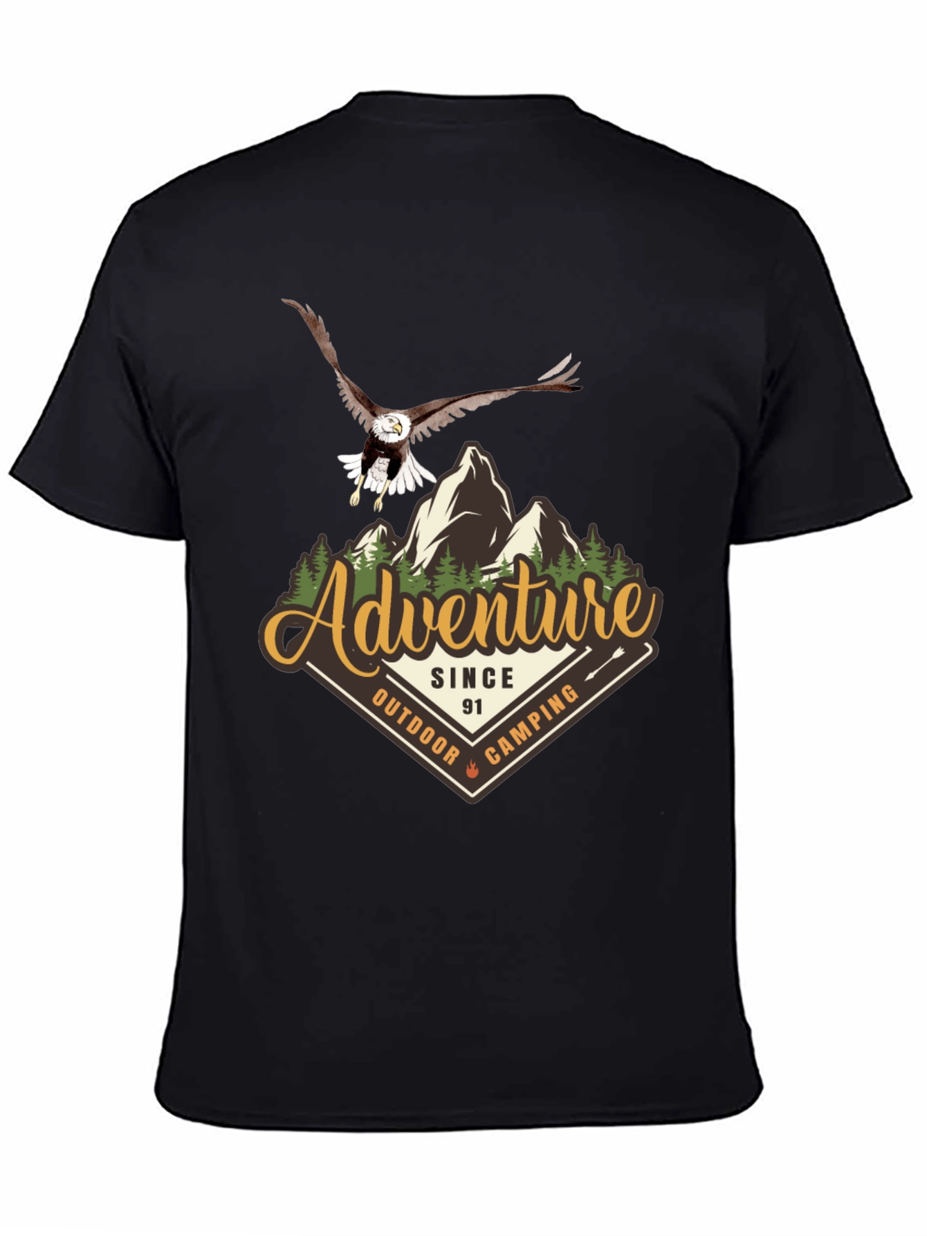 Adventure Camping Eagle Graphic T-Shirt
