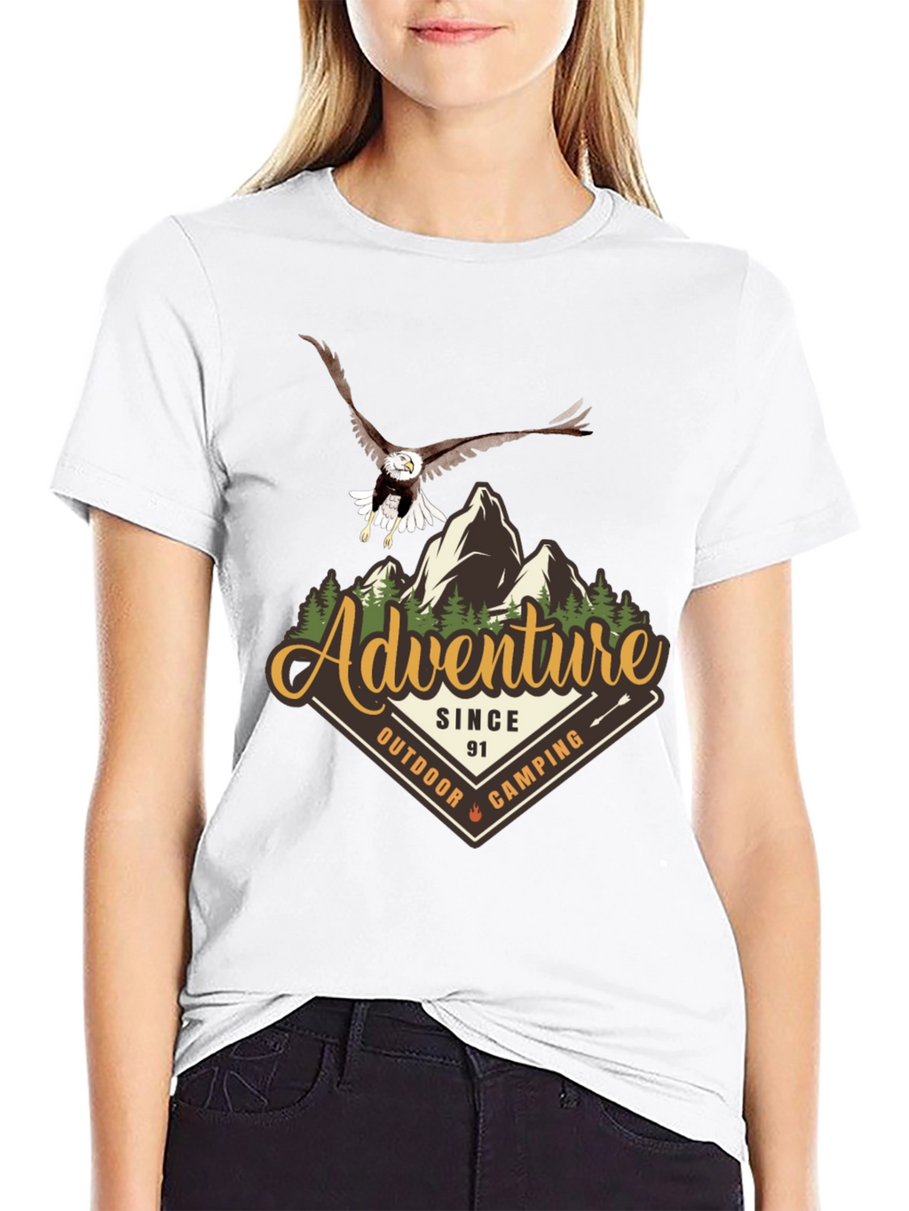 Adventure Camping Eagle Graphic T-Shirt