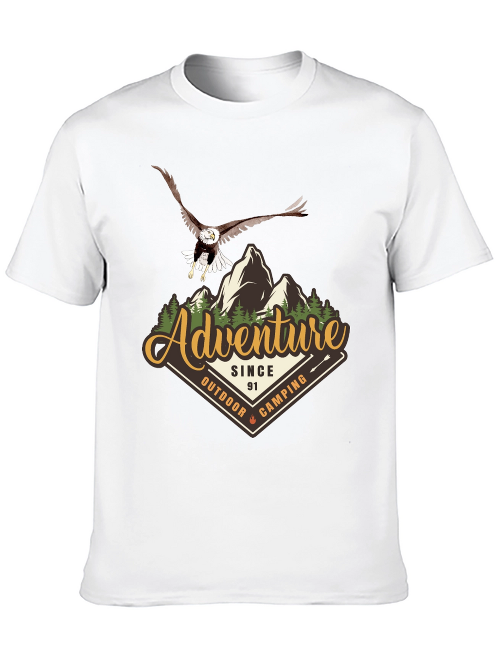 Adventure Camping Eagle Graphic T-Shirt
