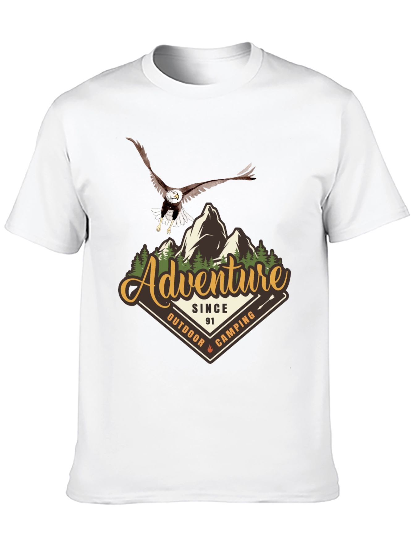 Adventure Camping Eagle Graphic T-Shirt