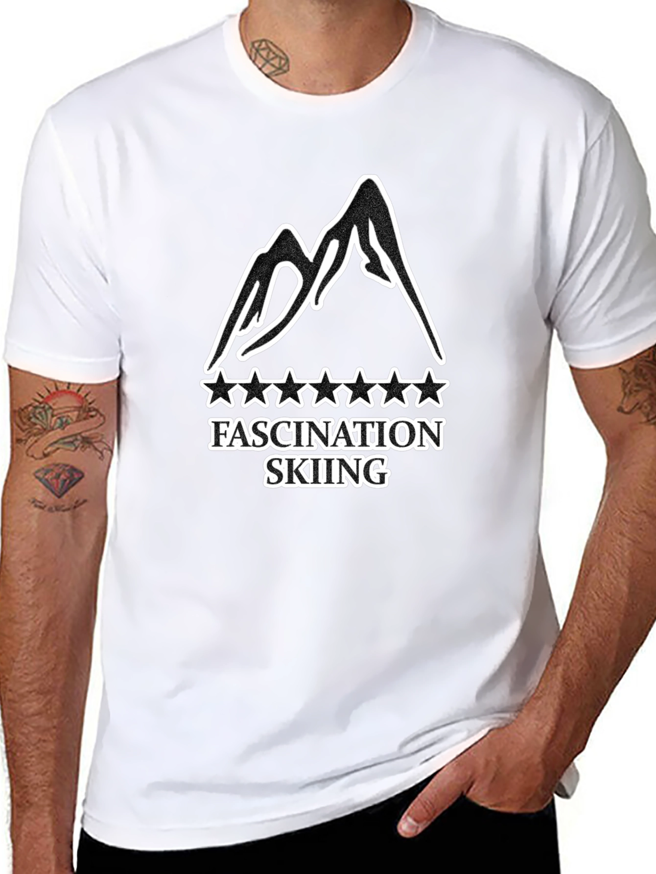 Fascination Skiing Graphic T-Shirt - Black