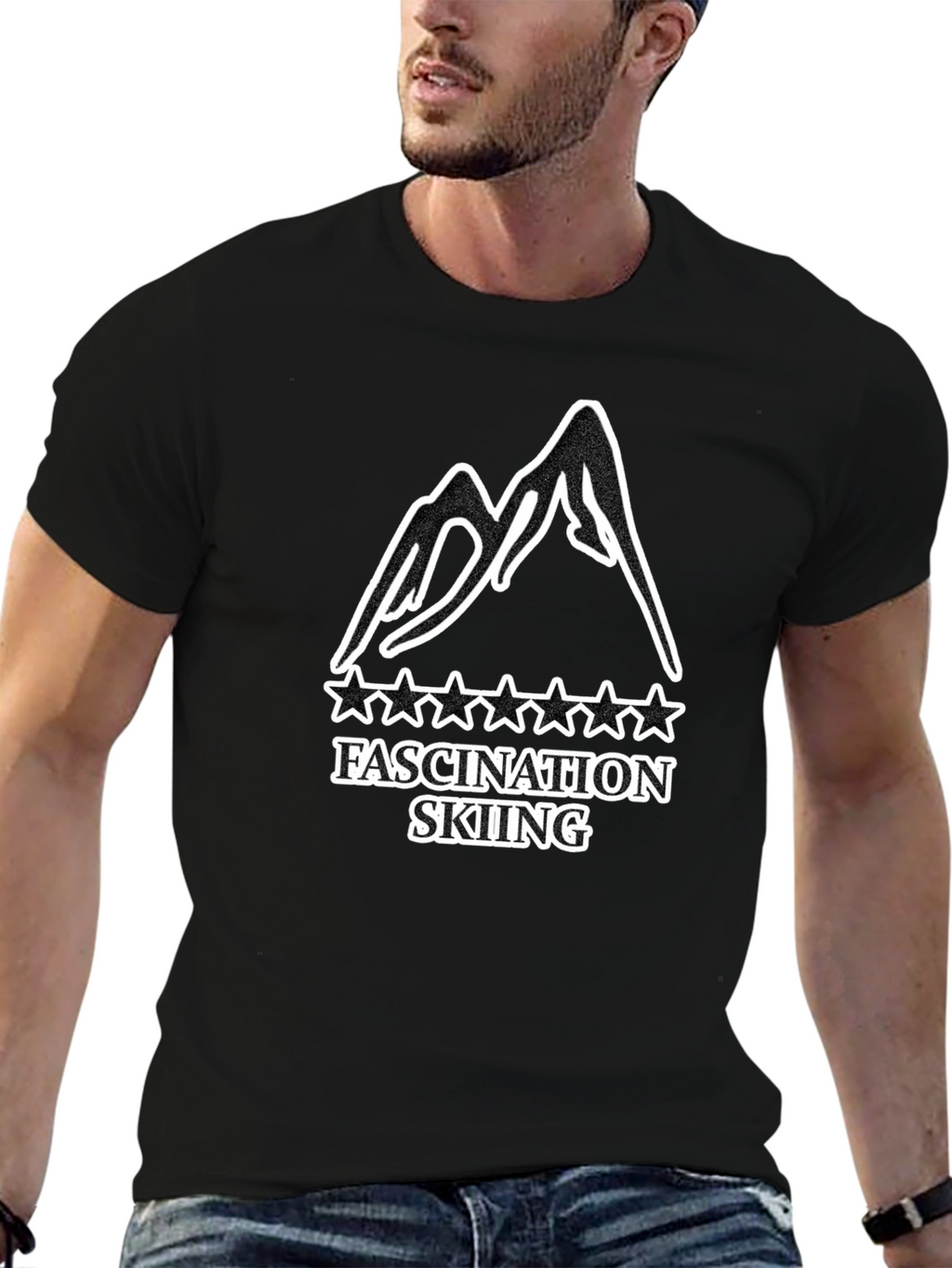 Fascination Skiing Graphic T-Shirt - Black