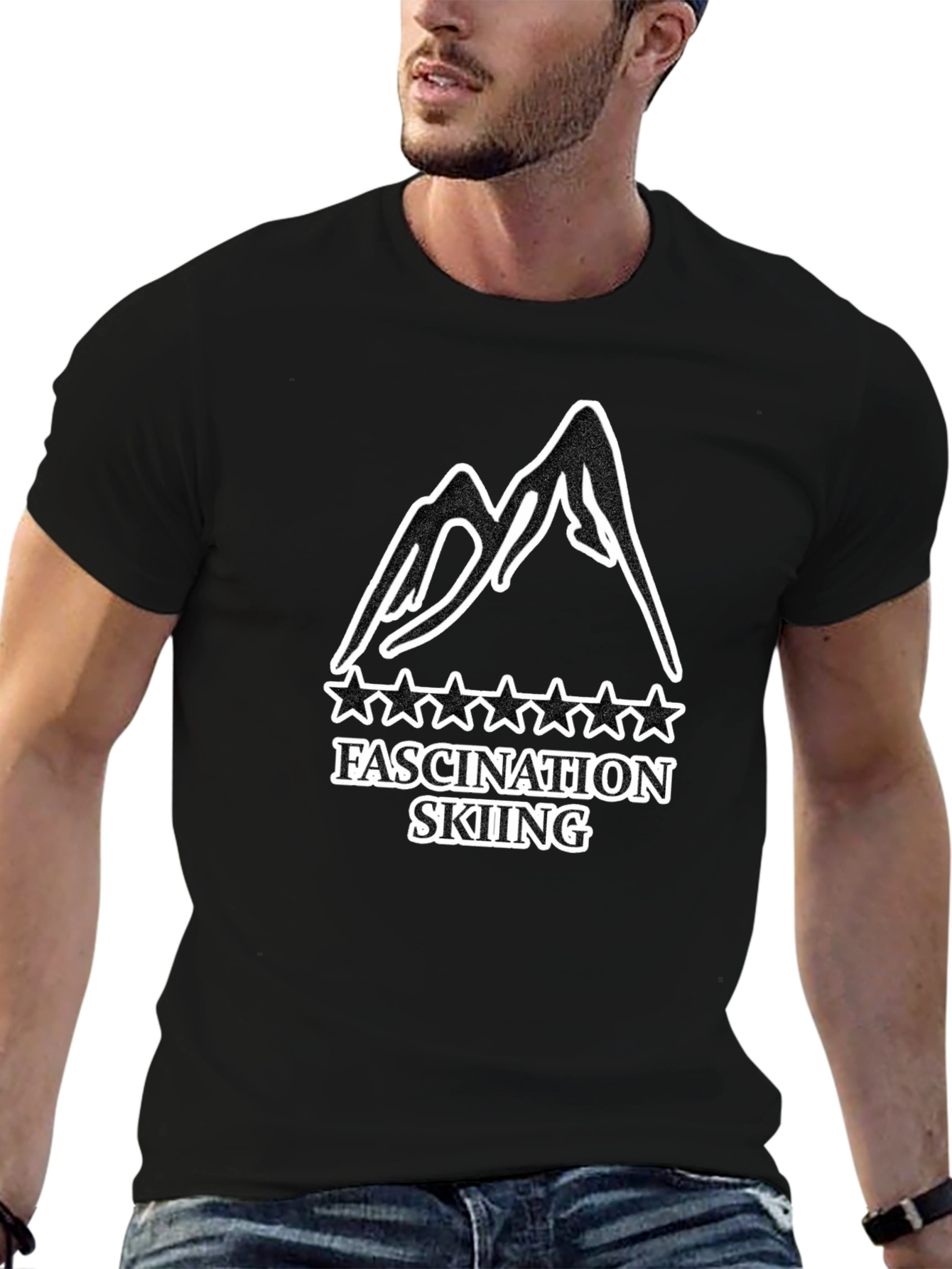 Fascination Skiing Graphic T-Shirt - Black