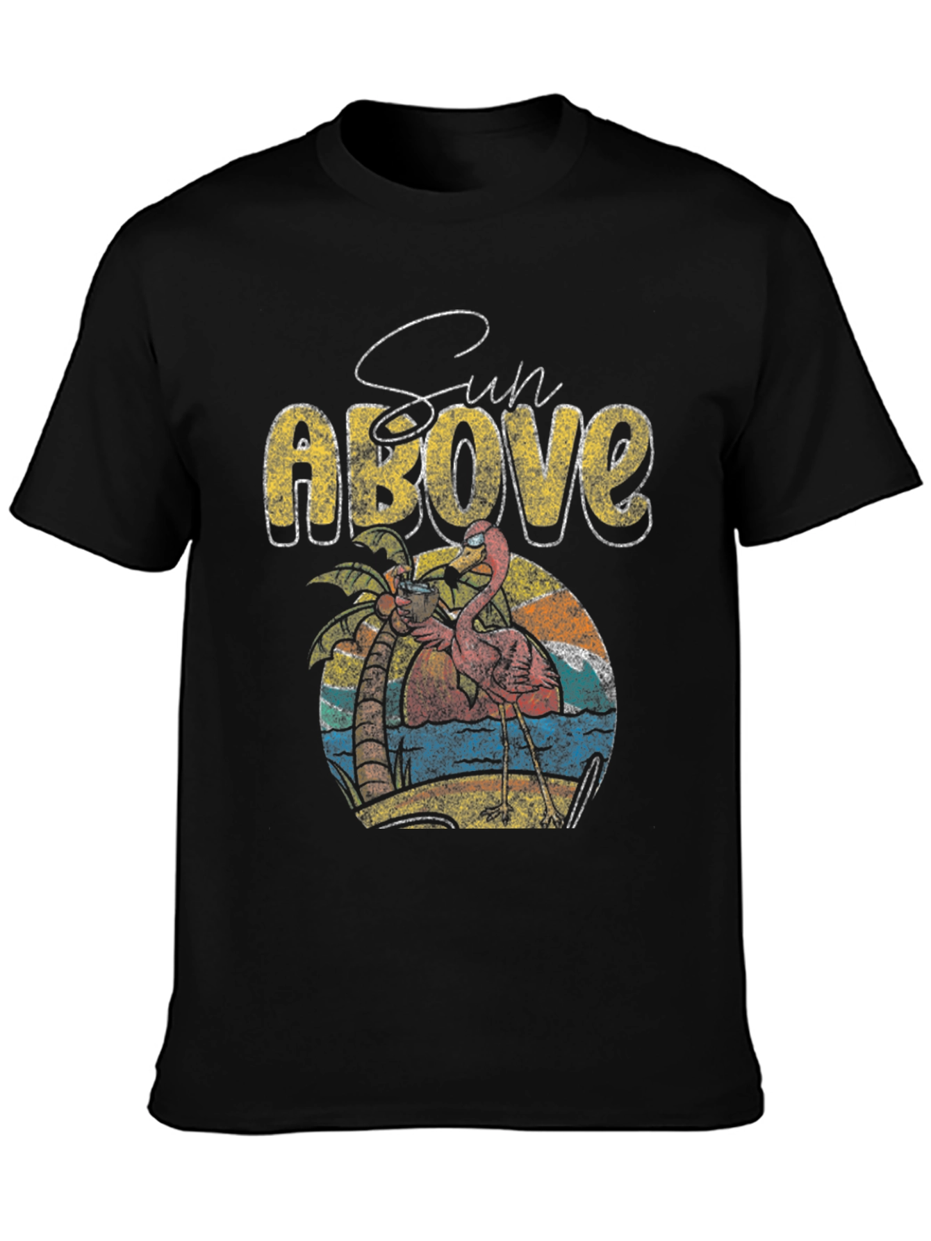 Sun Above Flamingo Graphic T-Shirt