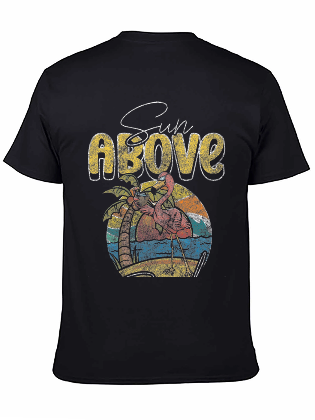 Sun Above Flamingo Graphic T-Shirt