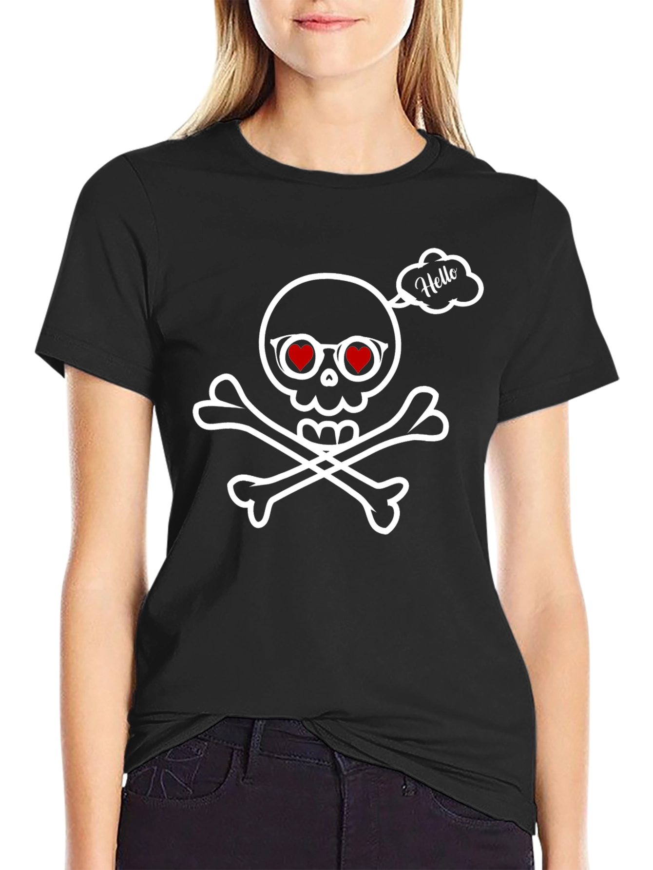 Skull & Crossbones Hello Graphic Tee