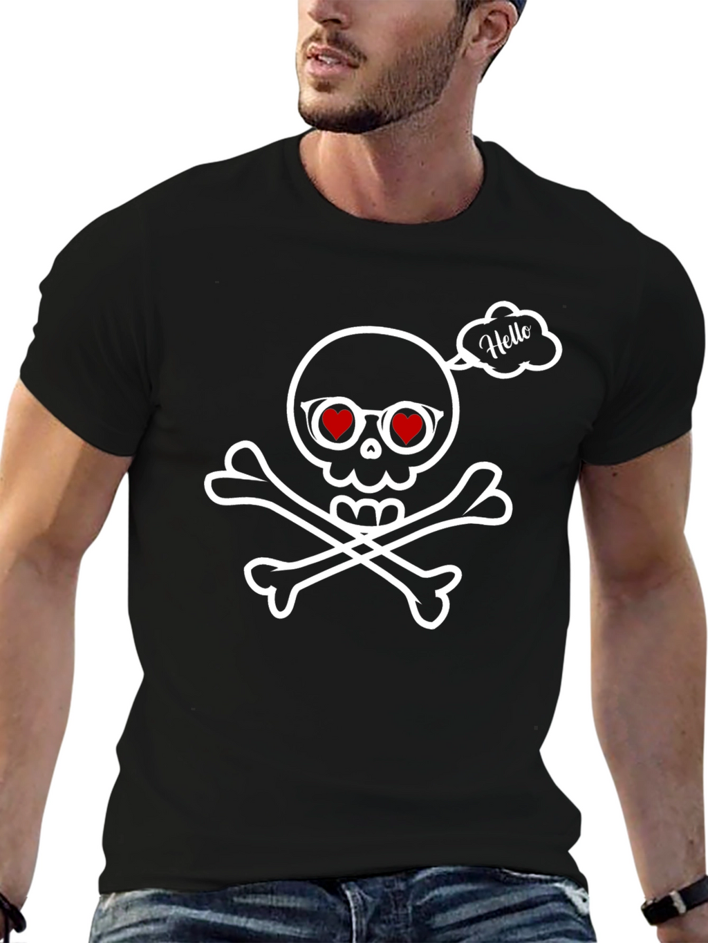 Skull & Crossbones Hello Graphic Tee