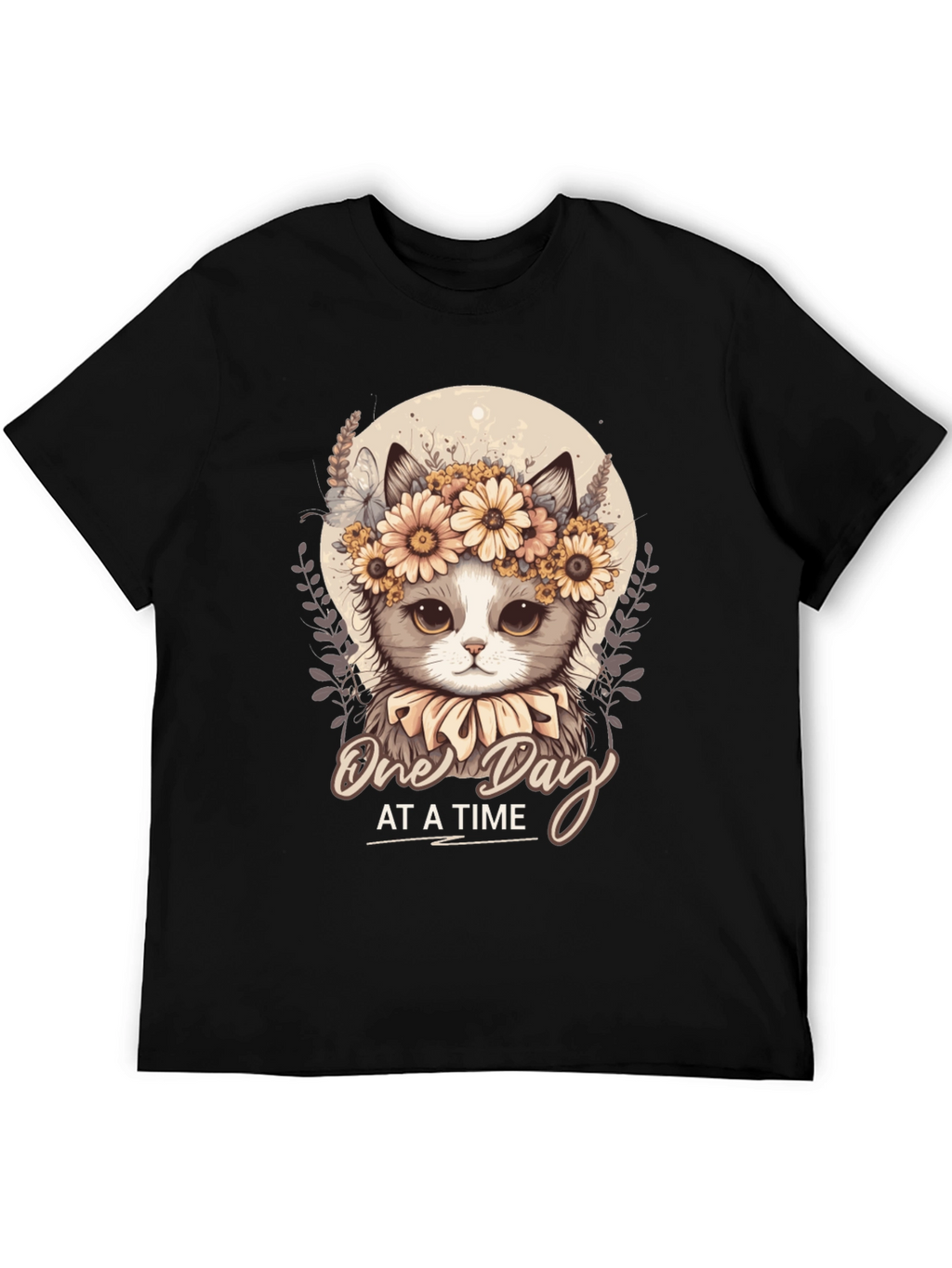 Cute Cat T-Shirt: One Day At A Time