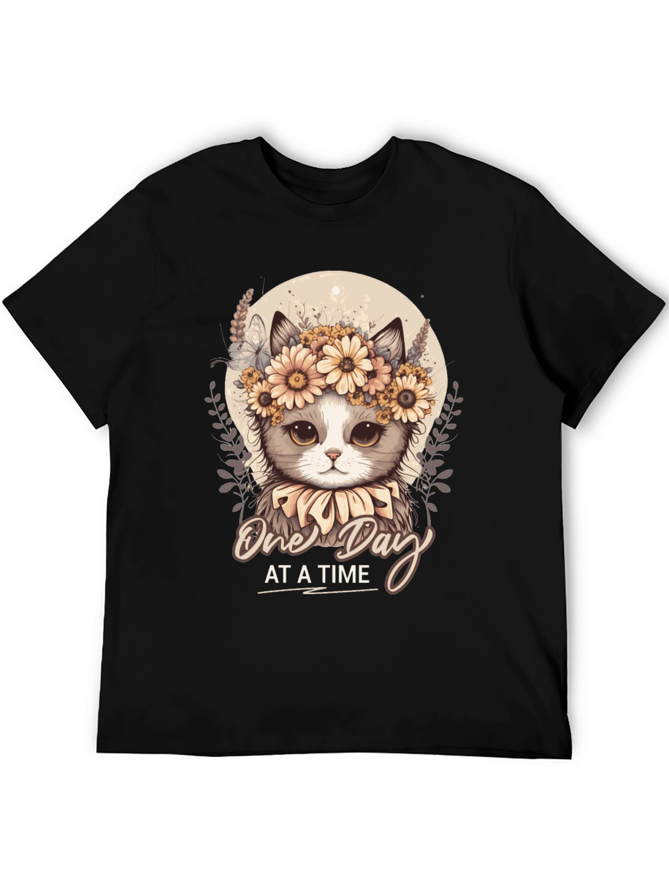 Cute Cat T-Shirt: One Day At A Time