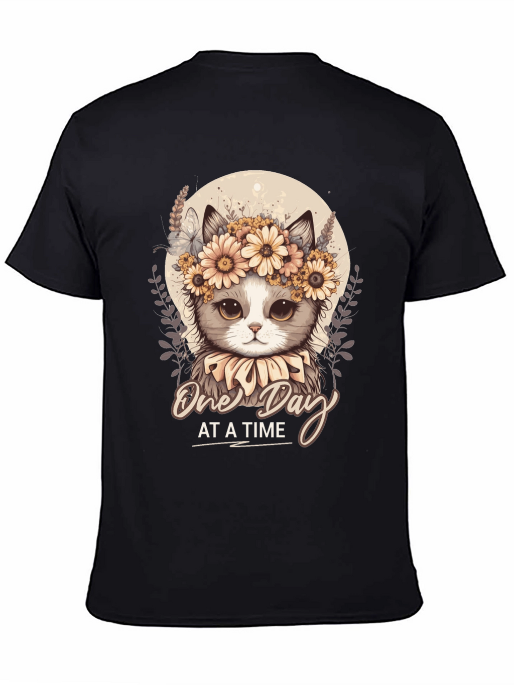 Cute Cat T-Shirt: One Day At A Time