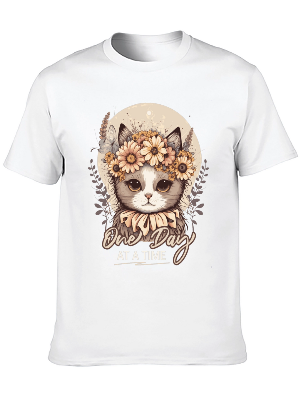 Cute Cat T-Shirt: One Day At A Time