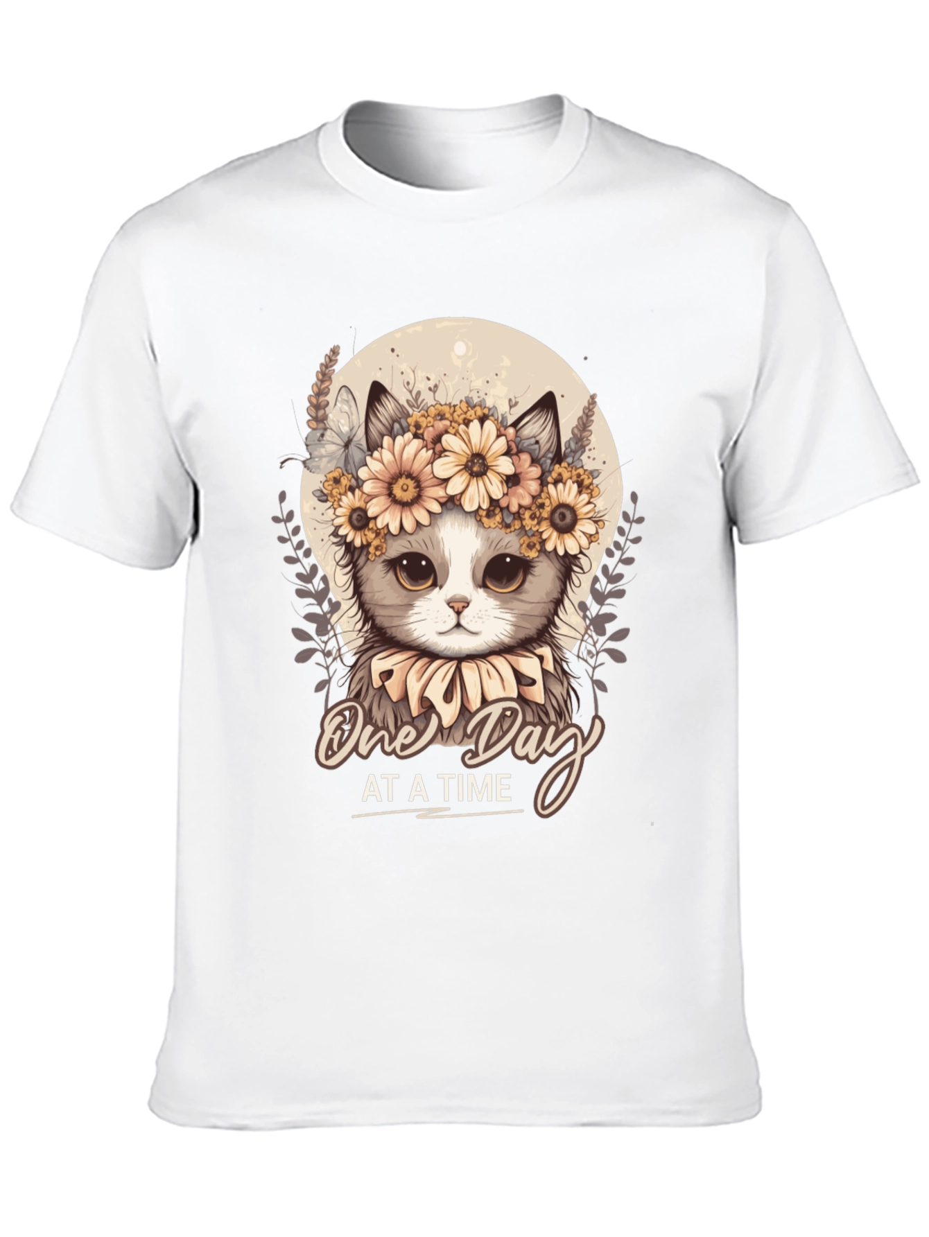 Cute Cat T-Shirt: One Day At A Time