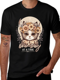 Cute Cat T-Shirt: One Day At A Time