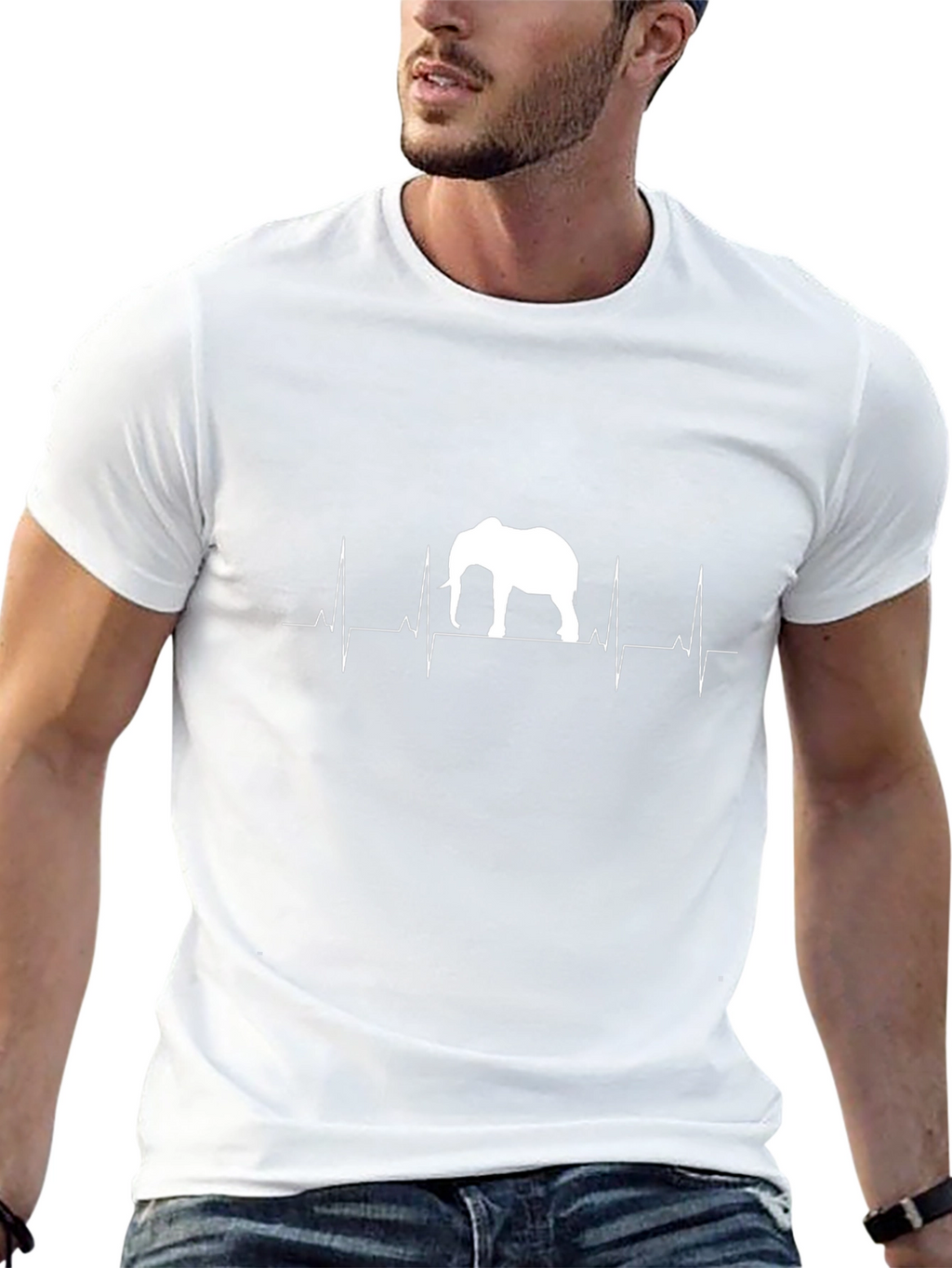 Elephant Heartbeat T-Shirt - Black