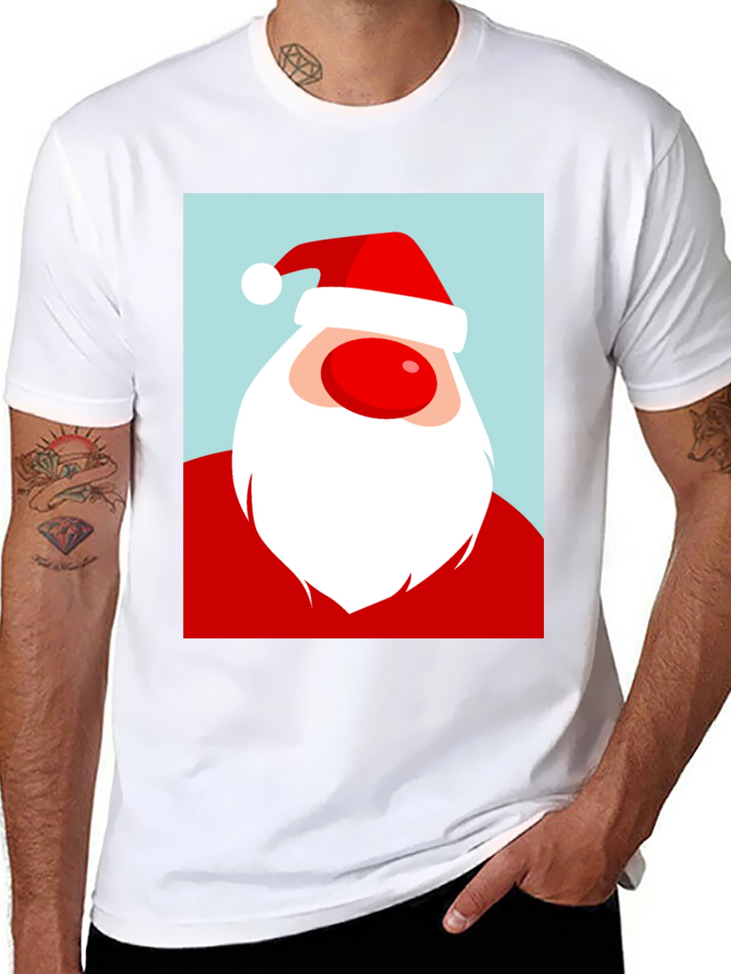 Santa Graphic Tee - Holiday Cheer T-Shirt